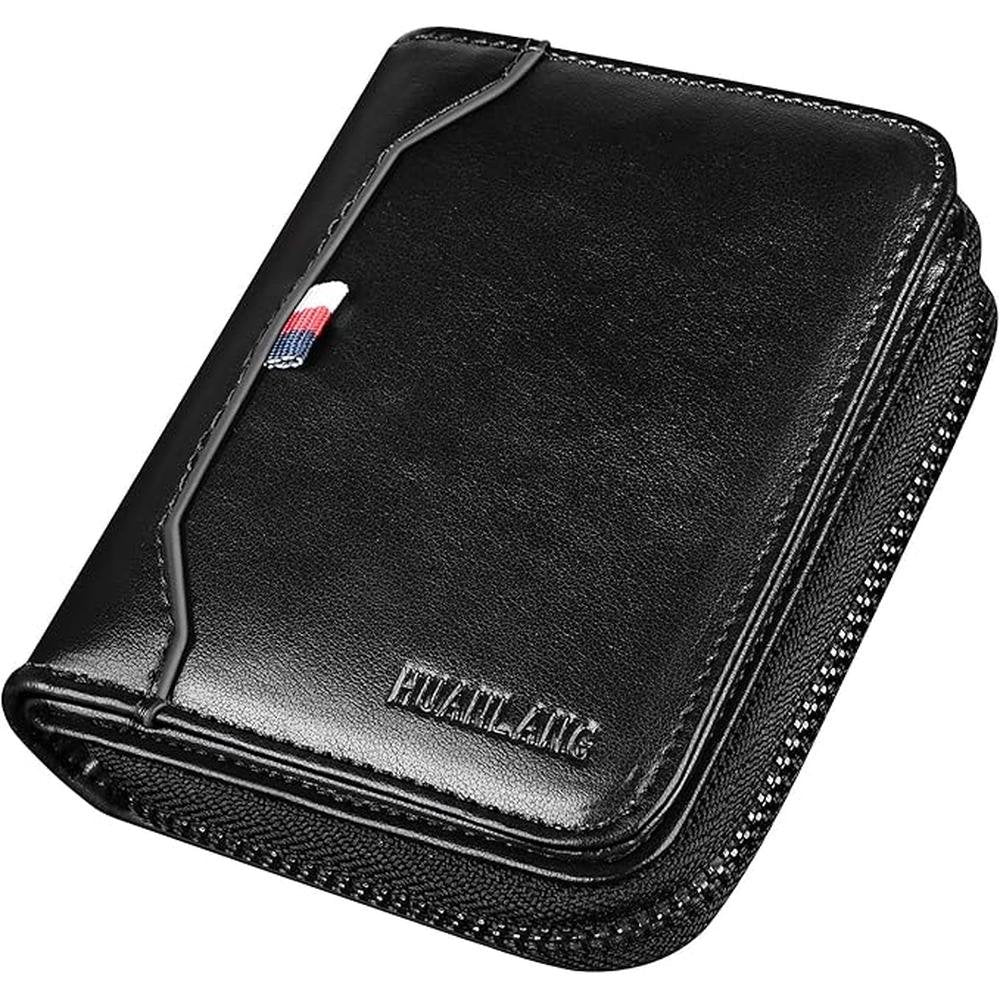 Wallet Men: Huanlang Bifold RFID Blocking Multi-Card Holder – Front View