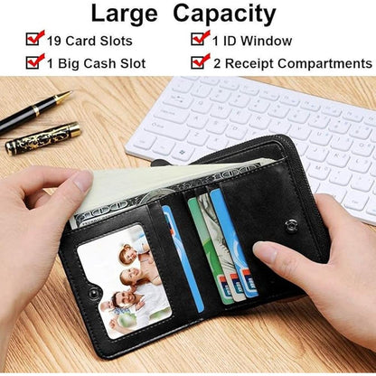 Wallet Men: Huanlang Bifold RFID Blocking Multi-Card Holder – Close-up Detail