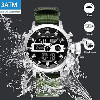 Megalith Mens Watches: Chronograph Waterproof Digital – In Use