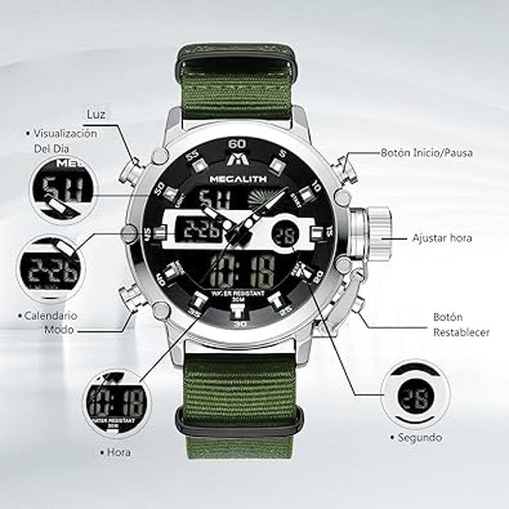 Megalith Mens Watches: Chronograph Waterproof Digital – Packaging