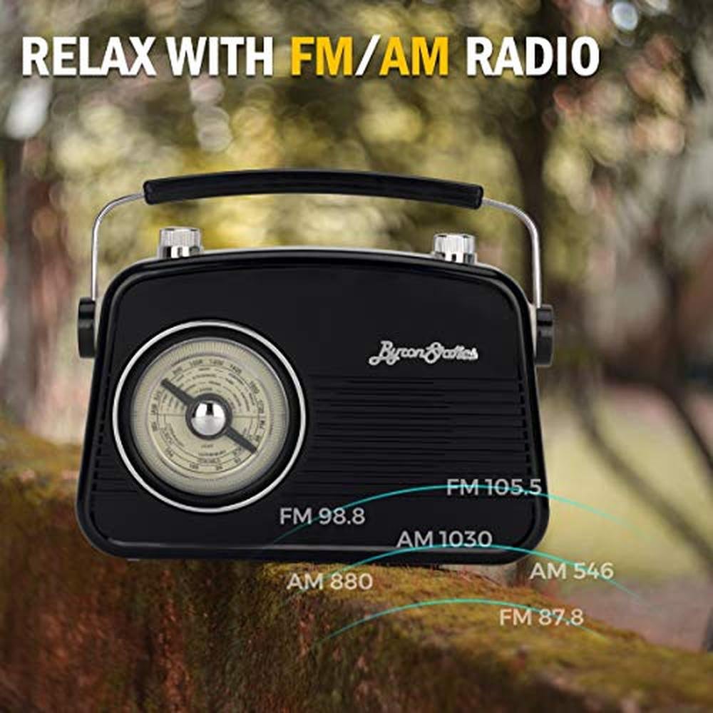 ByronStatics Black AM FM Radio – Side View