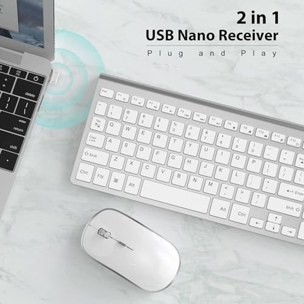 Wireless Keyboard Mouse: JOYACCES 2.4G Compact Ultra-Slim – Side View
