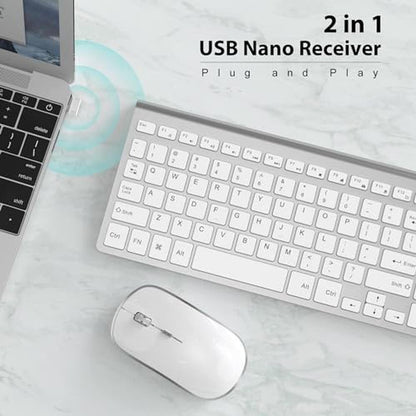 Wireless Keyboard Mouse: JOYACCES 2.4G Compact Ultra-Slim – Side View