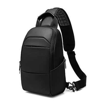 Messenger Bag: Premium Men's Small Black Sling Crossbody – Front View