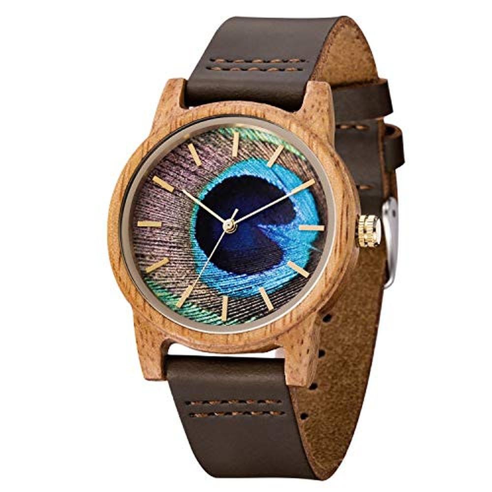 Wooden Watch: MUJUZE UW1008Mango 40mm Unisex Natural – Front View