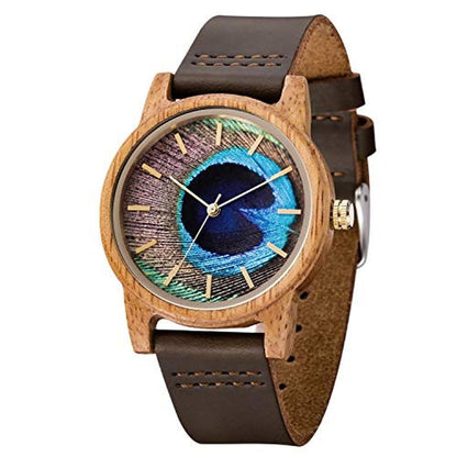Wooden Watch: MUJUZE UW1008Mango 40mm Unisex Natural – Front View