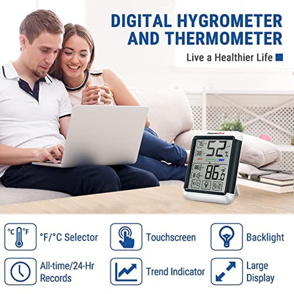 Indoor Thermometer: Thermopro TP55 Digital Hygrometer – Side View