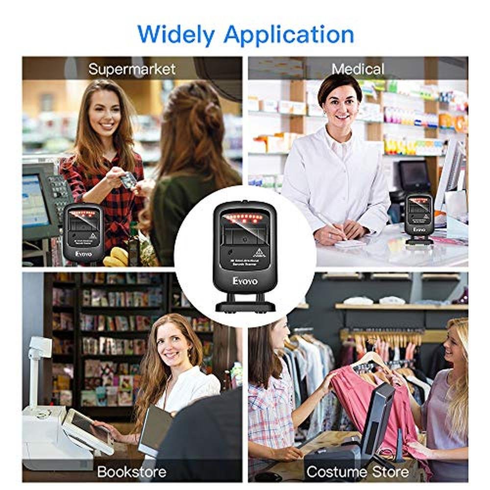 Barcode Eyoyo: Eyoyo 1D 2D Desktop Barcode Scanner – Side View