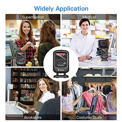 Barcode Eyoyo: Eyoyo 1D 2D Desktop Barcode Scanner – Side View