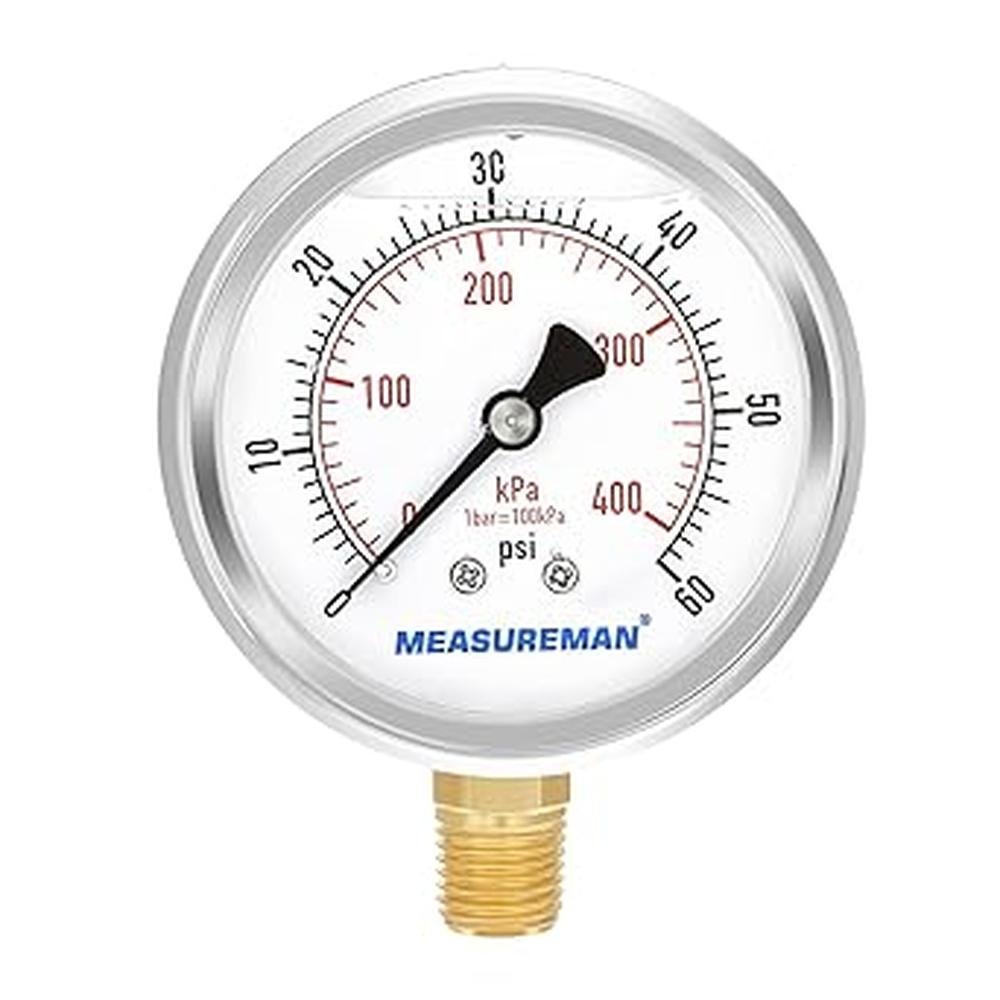 Measureman 2inch: MEASUREMAN 2-1/2inch Dial Size Liquid – Front View