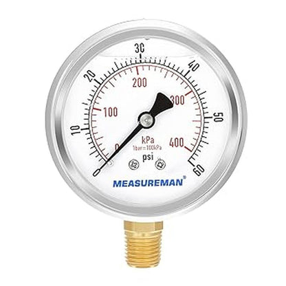 Measureman 2inch: MEASUREMAN 2-1/2inch Dial Size Liquid – Front View