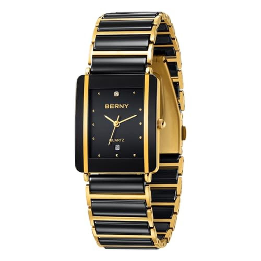 Men's BERNY Quartz Watches: BERNY Men's Ceramic Band Watch – Front View