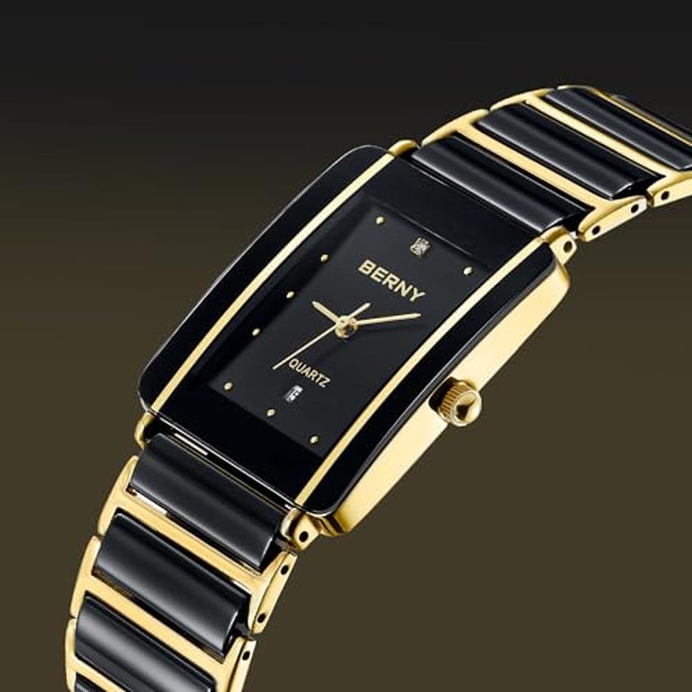 Men's BERNY Quartz Watches: BERNY Men's Ceramic Band Watch – Side View