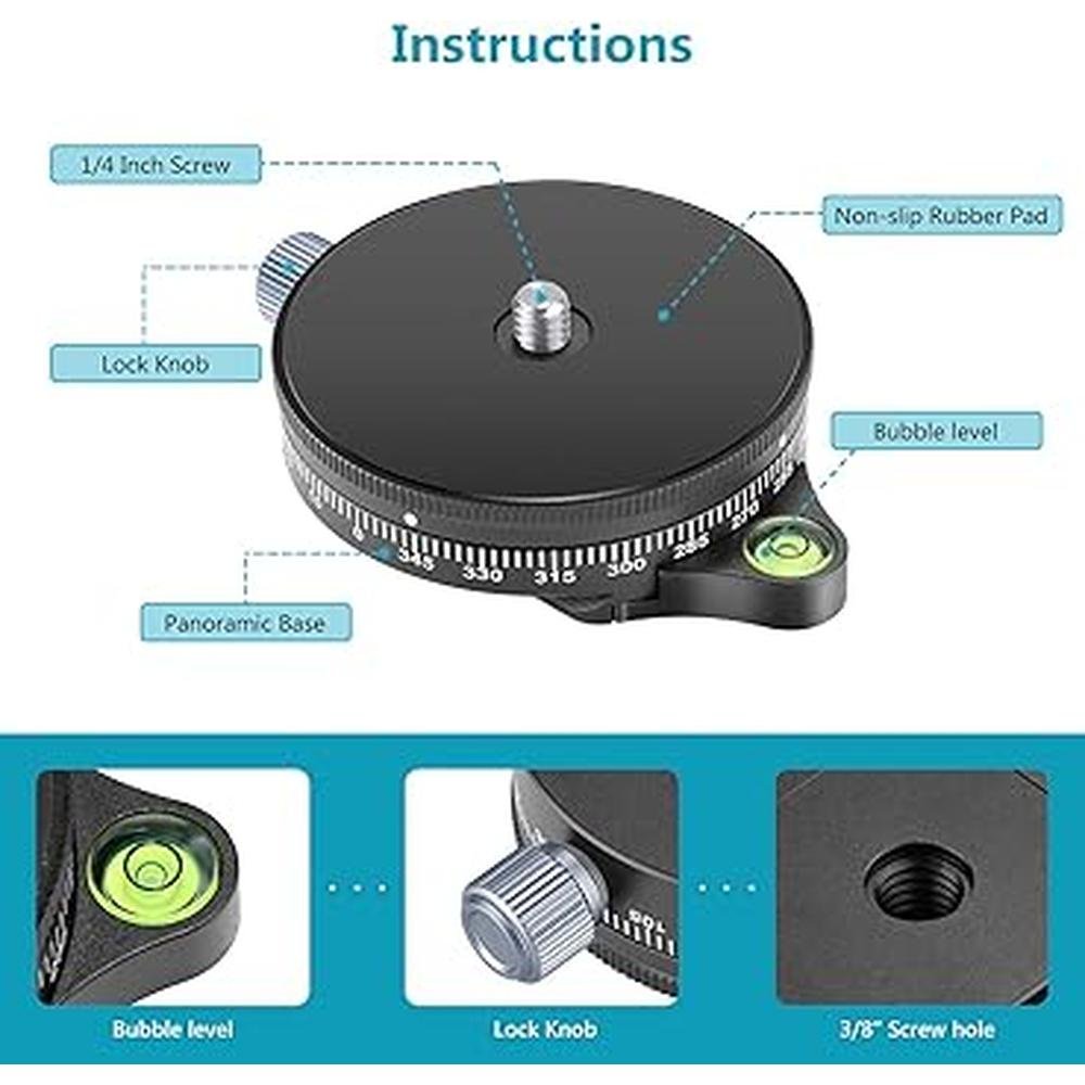 Tripod Neewer: Neewer Camera Panoramic Panning Base with – Close-up Detail