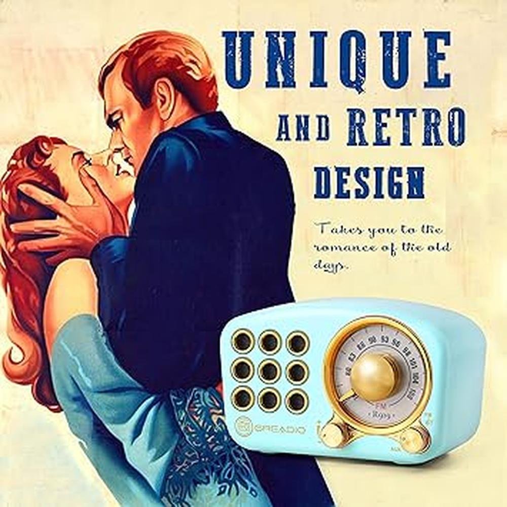Bluetooth Radio: Greadio FM Radio Vintage Style Strong Bass – In Use
