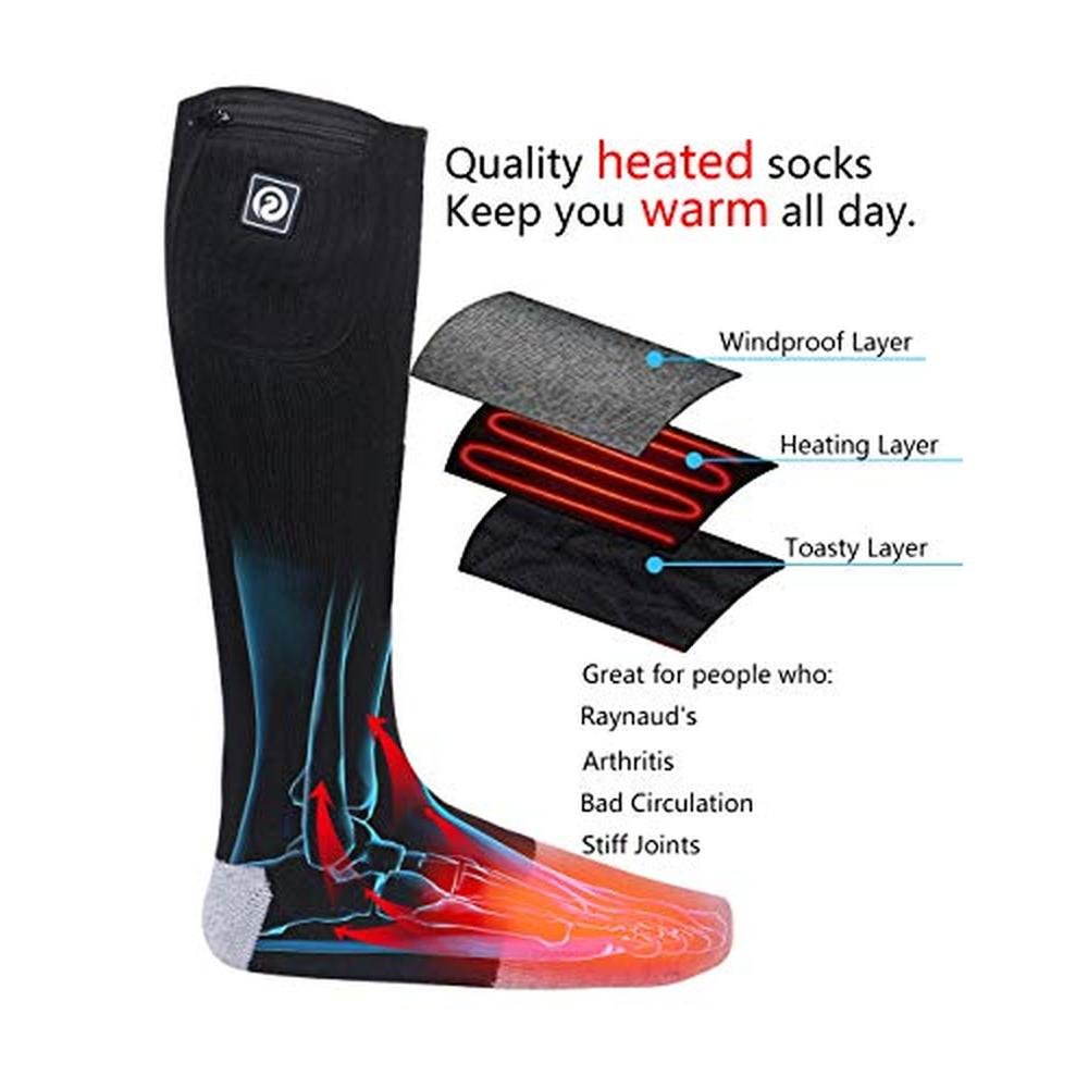 Premium Battery-Powered Heated Socks for Men and Women – Side View