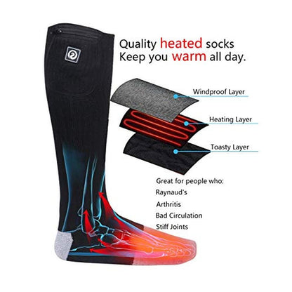 Premium Battery-Powered Heated Socks for Men and Women – Side View