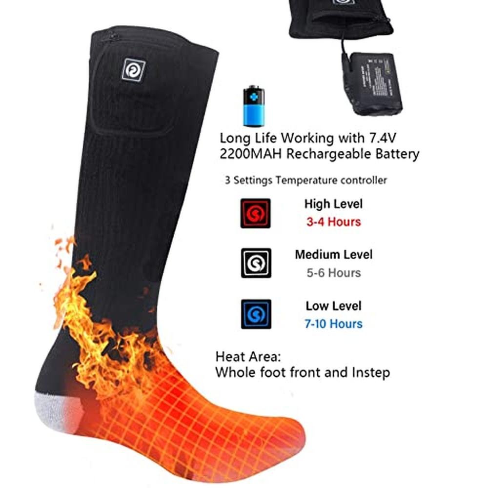 Premium Battery-Powered Heated Socks for Men and Women – Close-up Detail