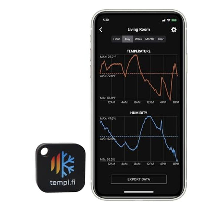 Wireless Temperature and Humidity Sensor – Front View