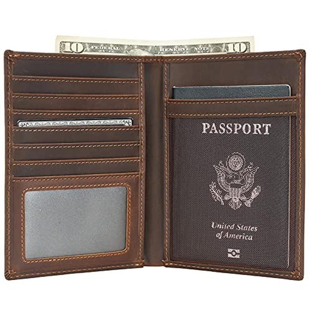 Polare Luxury RFID Blocking Leather Passport Holder Travel – Front View