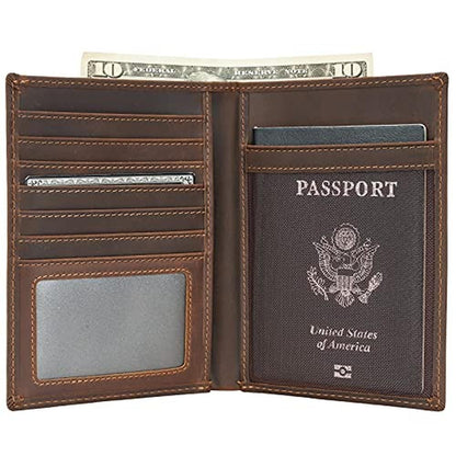 Polare Luxury RFID Blocking Leather Passport Holder Travel – Front View