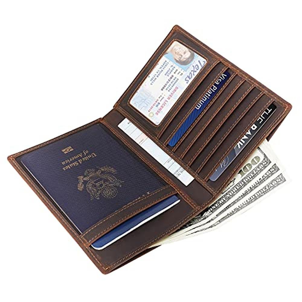 Polare Luxury RFID Blocking Leather Passport Holder Travel – In Use