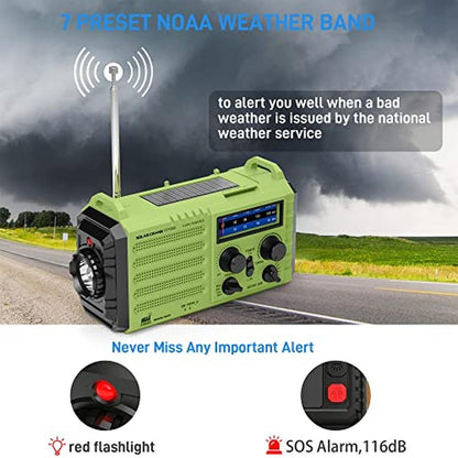 Radio Charger: Eoxsmile Emergency Weather Radio with Solar – Side View