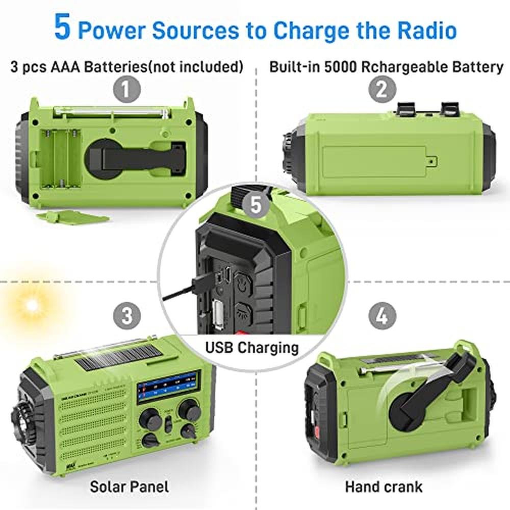 Radio Charger: Eoxsmile Emergency Weather Radio with Solar – In Use