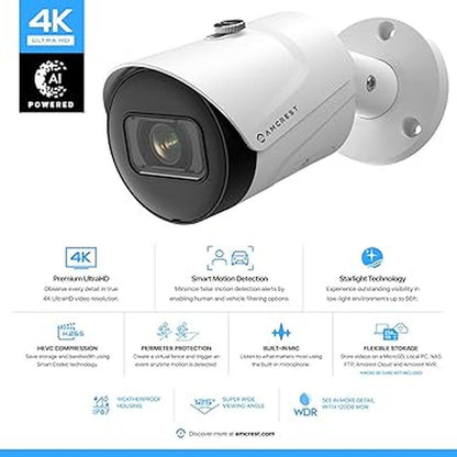 Camera Ultrahd: Amcrest IP8M-2496EW-AI-V3 8MP Outdoor – Side View