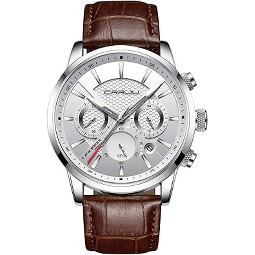 CRRJU Men's Business Casual Chronograph Quartz Waterproof – Front View