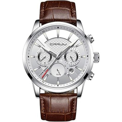 CRRJU Men's Business Casual Chronograph Quartz Waterproof – Front View