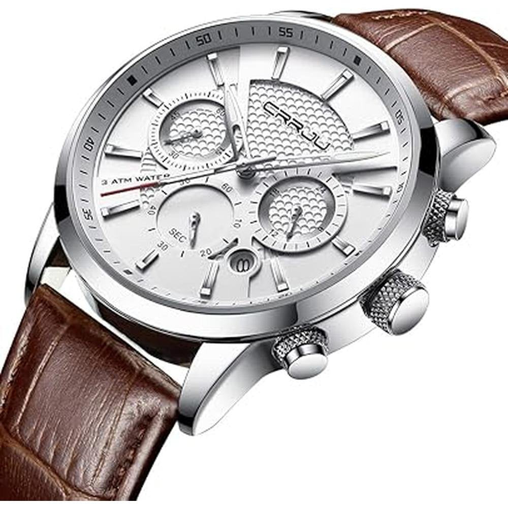 CRRJU Men's Business Casual Chronograph Quartz Waterproof – Side View