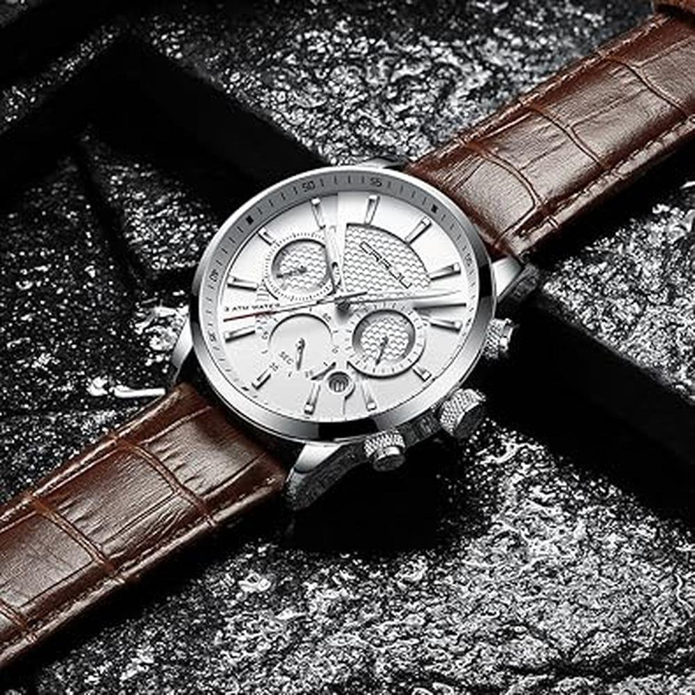 CRRJU Men's Business Casual Chronograph Quartz Waterproof – In Use