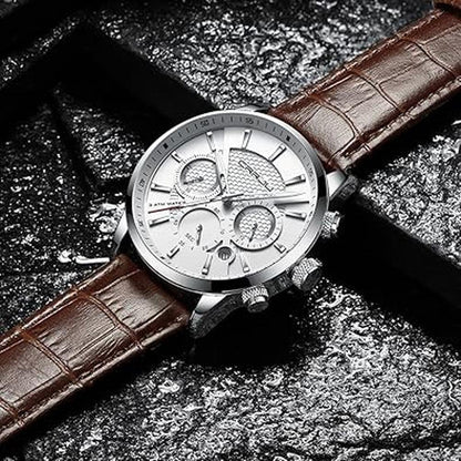 CRRJU Men's Business Casual Chronograph Quartz Waterproof – In Use