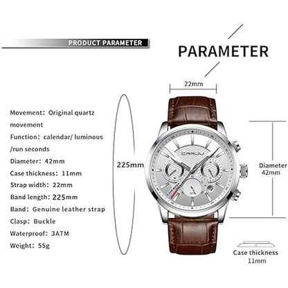 CRRJU Men's Business Casual Chronograph Quartz Waterproof – Packaging
