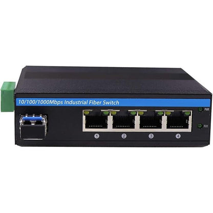 Harsh Outdoor 5-Port Gigabit Ethernet Fiber Converter – Front View