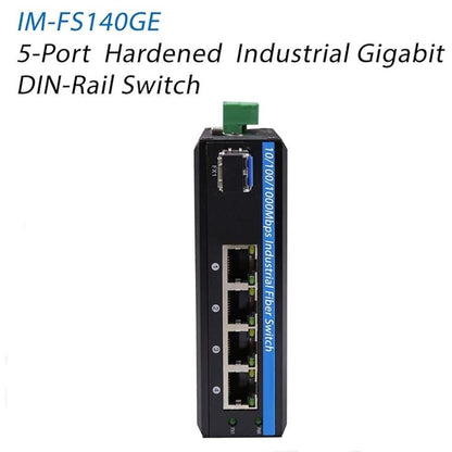 Harsh Outdoor 5-Port Gigabit Ethernet Fiber Converter – Close-up Detail