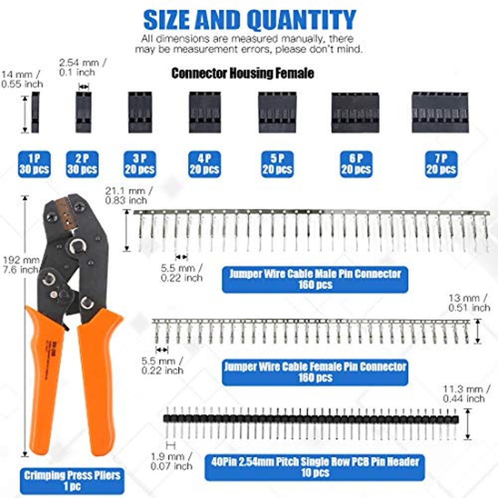 Connector Pin: Glarks 486Pcs Wire Crimper Plier with – Side View