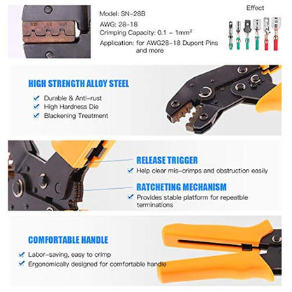 Connector Pin: Glarks 486Pcs Wire Crimper Plier with – Close-up Detail