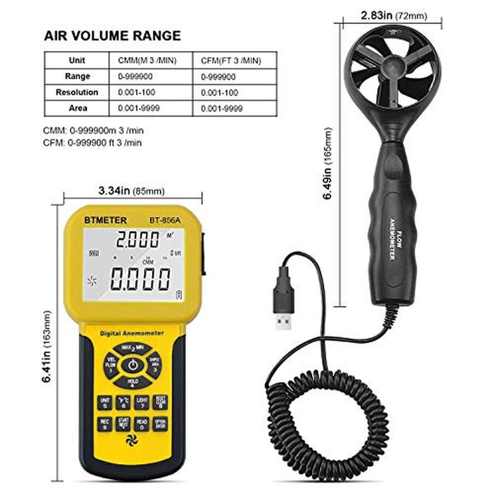 BTMETER BT-856A Pro CFM Anemometer Measures Wind Speed – Packaging