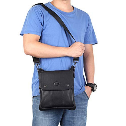 ZZNICK Genuine Leather Messenger Bag – Close-up Detail