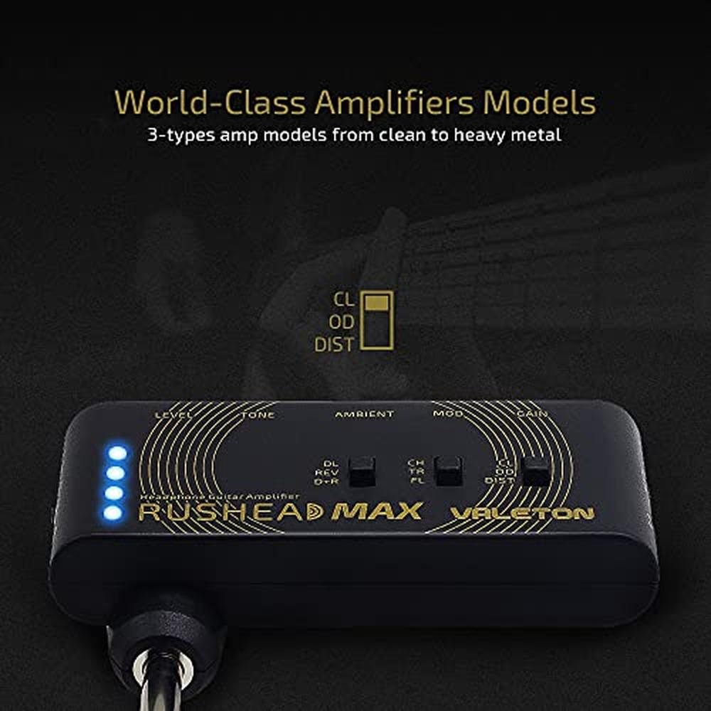 Valeton Rushead Max: Portable Pocket Guitar Bass Headphone – Side View