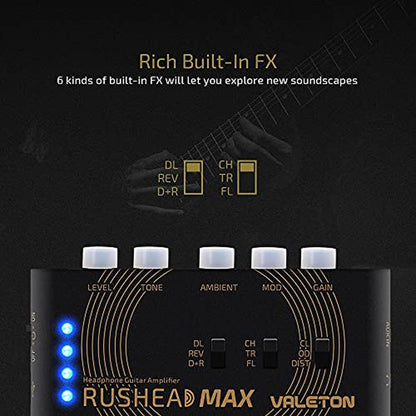 Valeton Rushead Max: Portable Pocket Guitar Bass Headphone – Close-up Detail