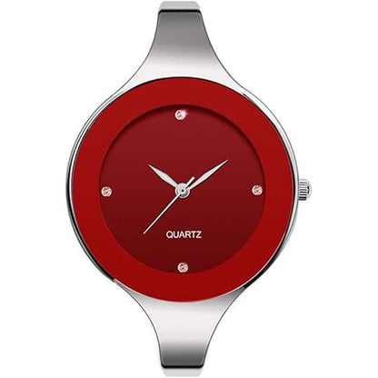Luxury Ladies Watch: Weicam Stainless Steel Bangle Wrist – Front View