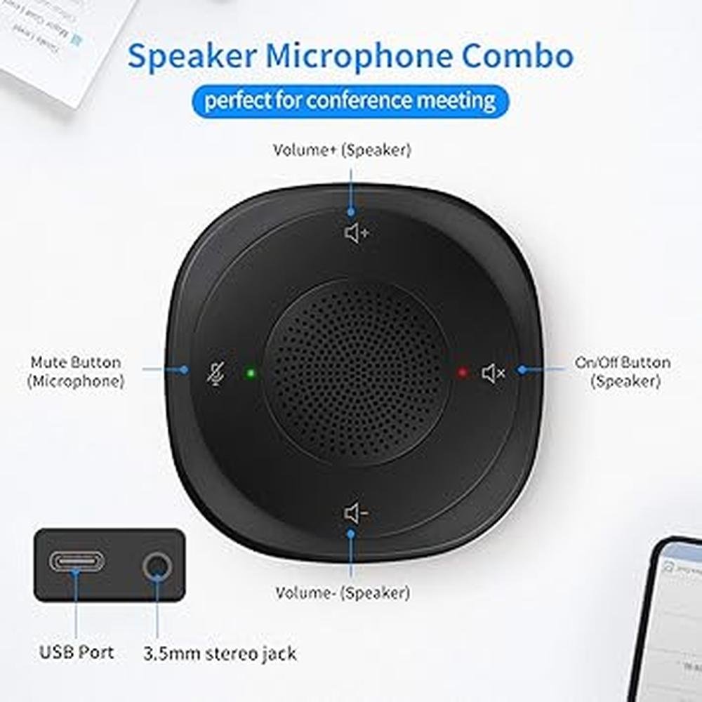 Speaker Speakerphone: Premium Wireless Conference Speaker – Close-up Detail