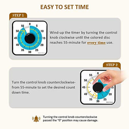 Visual Countdown Timer: Secura 60-Minute Visual Countdown – Side View