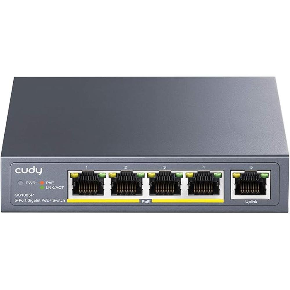 Cudy GS1005P 5 Port Gigabit PoE Switch – Front View