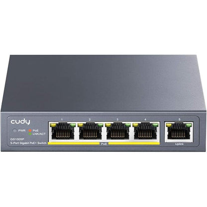Cudy GS1005P 5 Port Gigabit PoE Switch – Front View