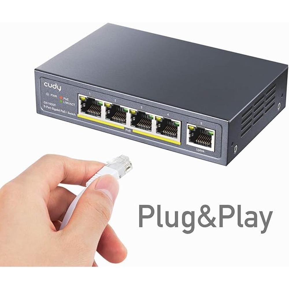 Cudy GS1005P 5 Port Gigabit PoE Switch – Close-up Detail