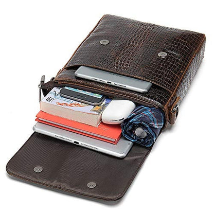 NIUCUNZH Leather Flap Messenger Bag – Close-up Detail